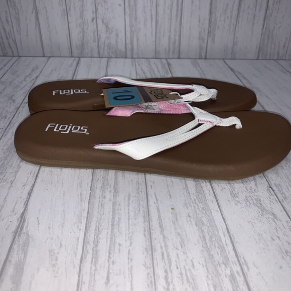 Womens Size 10 Flojos White Sandals NWT - Picture 2 of 4